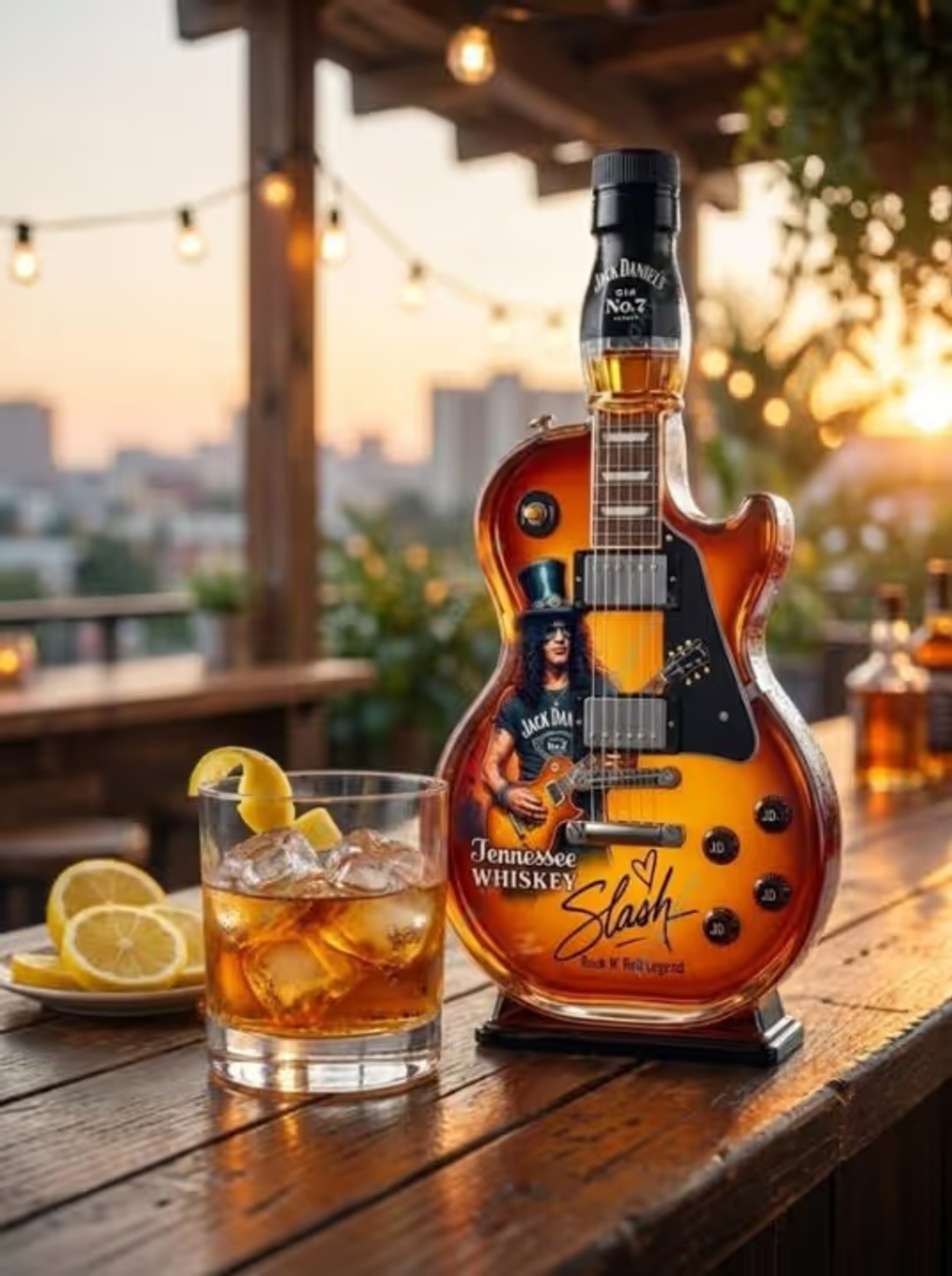 🎁 Father’s Day 50% OFF 👨🎤🤘Appetite for Rock: Vintage Sunburst Guitar Figurine Spirit Bottle🎸✨