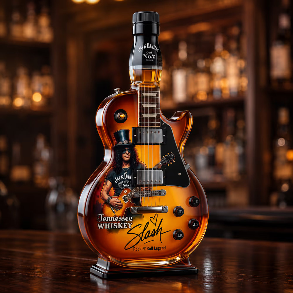 🎁 Father’s Day 50% OFF 👨🎤🤘Appetite for Rock: Vintage Sunburst Guitar Figurine Spirit Bottle🎸✨