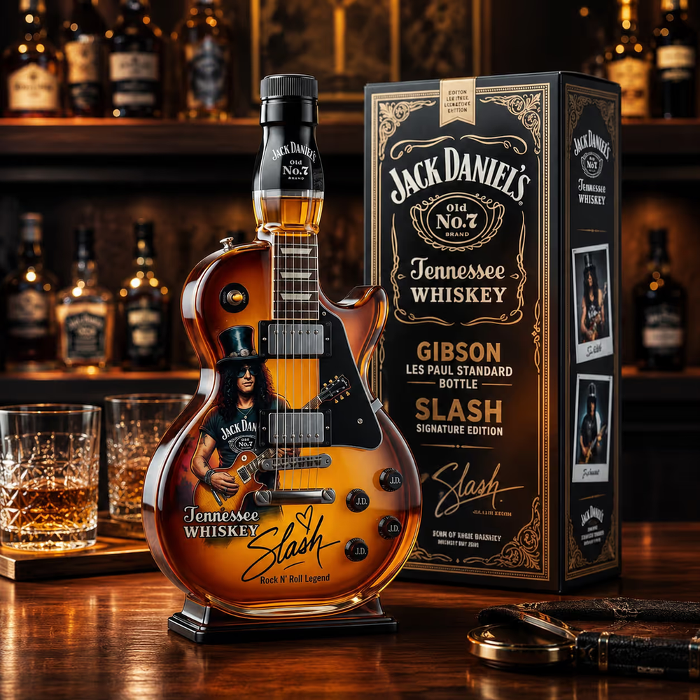 🎁 Father’s Day 50% OFF 👨🎤🤘Appetite for Rock: Vintage Sunburst Guitar Figurine Spirit Bottle🎸✨
